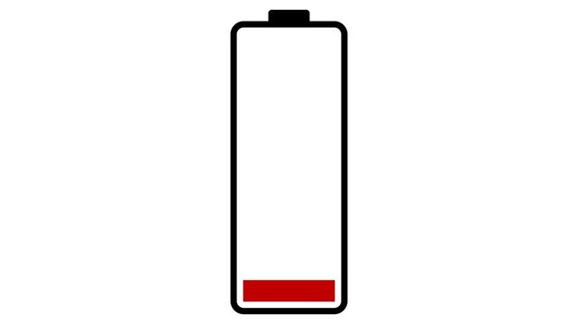 Battery with Warning Sign symbol Abnormal Malfunctioned Battery Icon with Exclamation Sign 4k Resolution Animation Motion Graphics Video Footage with Alpha Channel