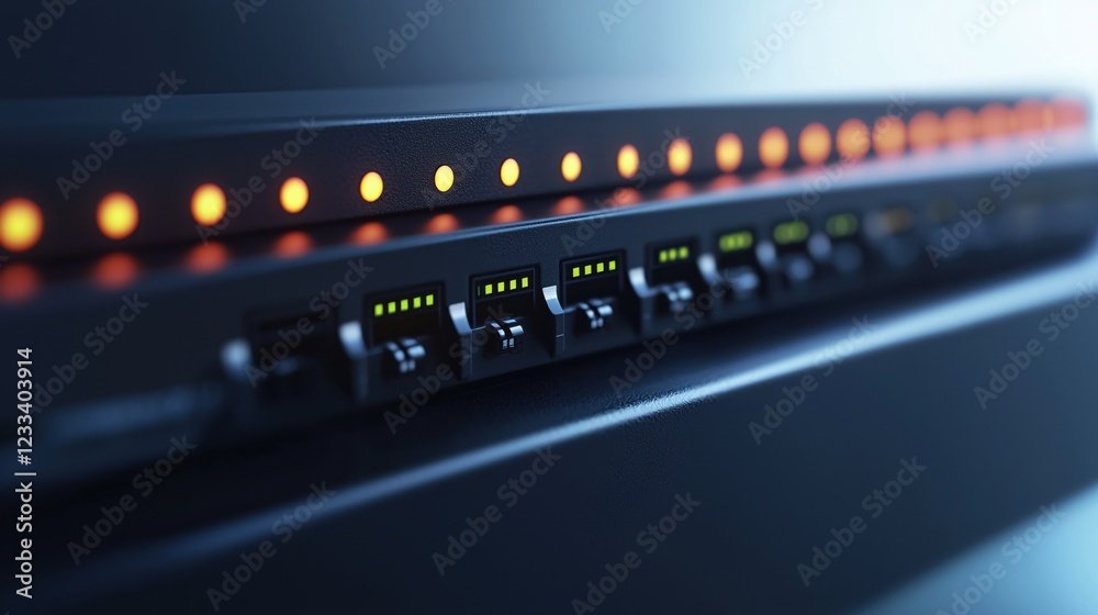 Aufkleber network server technology modern data center innovation lights