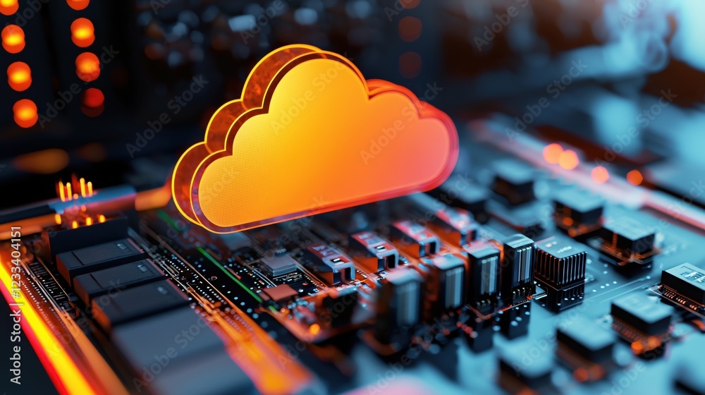 Aufkleber Cloud Computing Digital Technology Network Server Data Storage