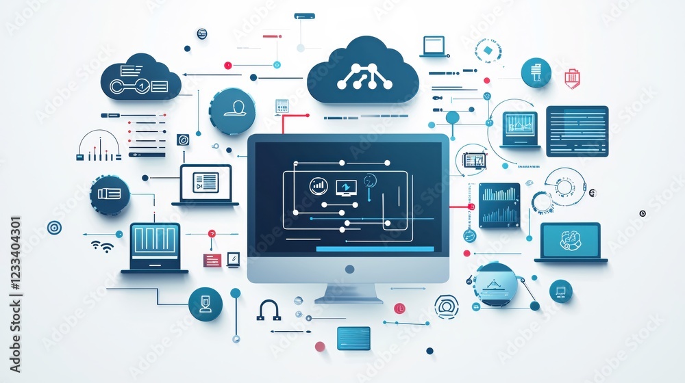 Poster Cloud Computing Network Data Processing System Digital Technology Innovation