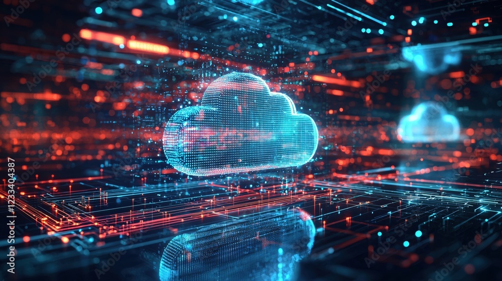 Aufkleber Digital Cloud Network Data Center Technology Innovation Abstract