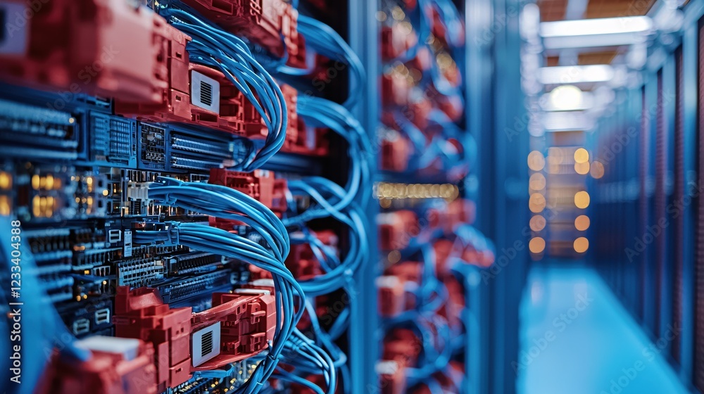 Aufkleber data center network technology server room cables infrastructure