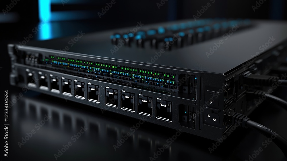 Poster advanced network switch modern technology data center server room equipment