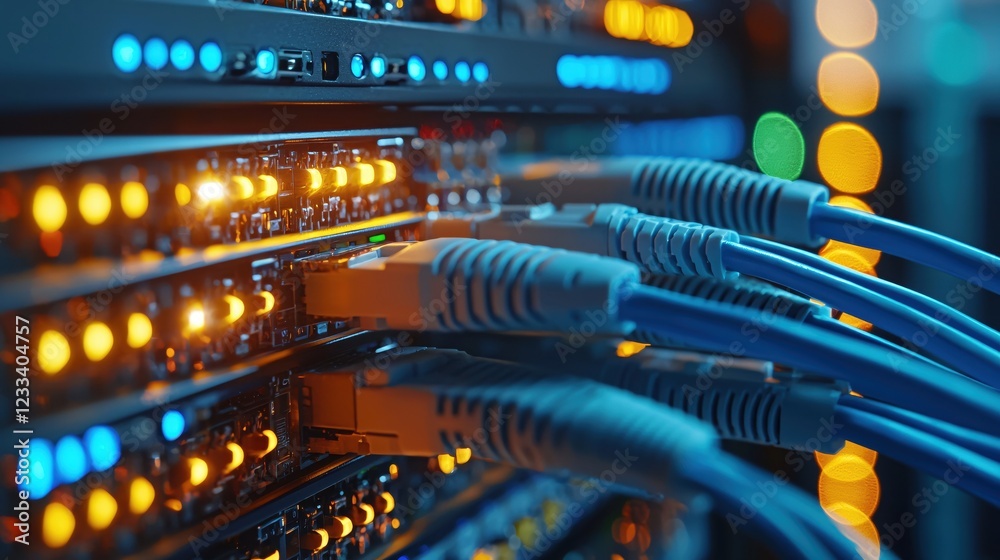 Poster Network Server Technology Data Center Cables Connection
