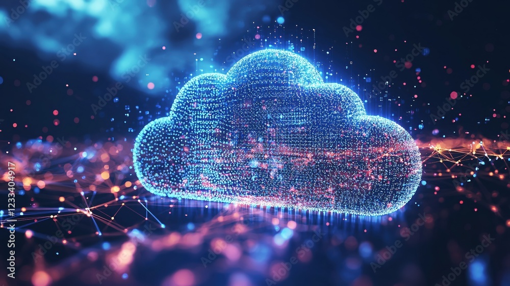 Poster Digital Cloud Network Abstract Data Technology Concept