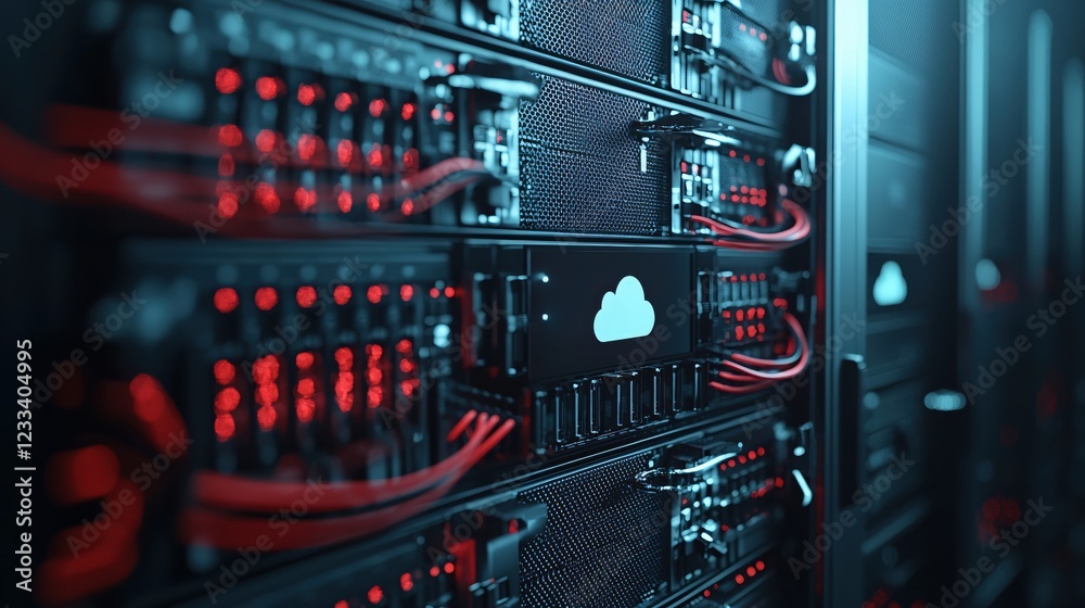Poster Modern Data Center Server Rack Cloud Computing Technology
