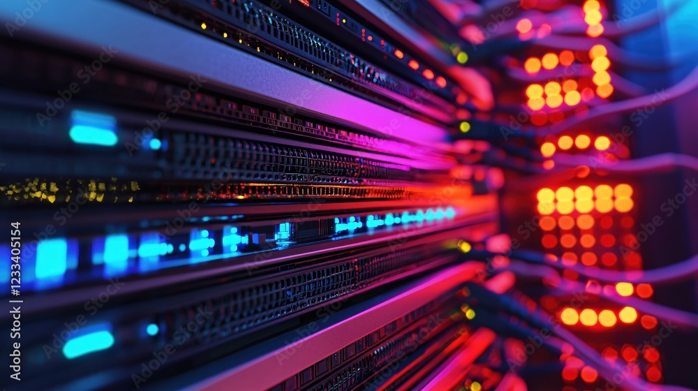 Aufkleber vibrant server room network technology data center