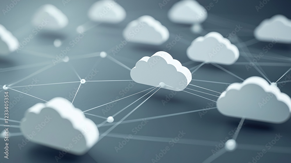 Poster Cloud Computing Network Digital Data Server Technology Connection