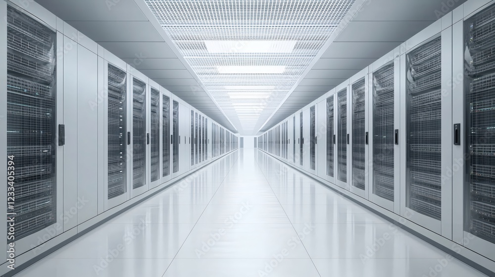 Aufkleber modern server room data center technology corridor clean architecture