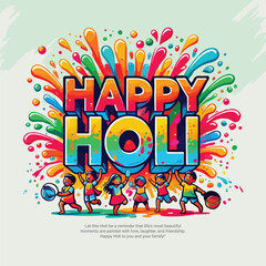Colorful Happy Holi Dhuleti Indian Festival Social Media post design template