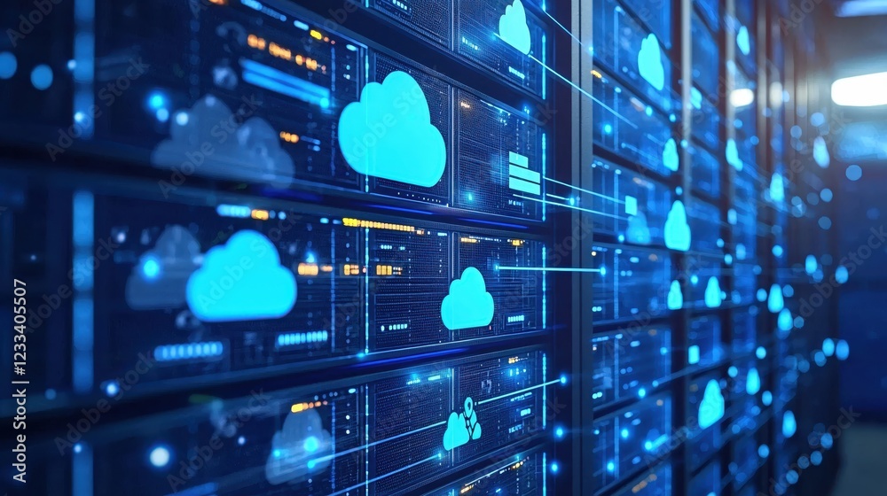 Poster Modern Data Center Cloud Network Server Technology Innovation