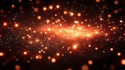 Obraz premium Abstract Orange Glitter Background With Sparkling Lights