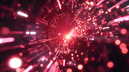 Fototapeta premium Abstract digital visualization of light and motion, suggesting speed and energy.