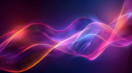 Obraz premium Abstract waves of colorful light creating a dynamic, flowing visual effect.