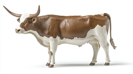 Realistic Brown and White Toy Cow Figurine for Children and Collectors