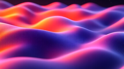 Obraz premium Abstract Colorful Wavy Landscape Digital Art