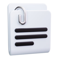 paperclip 3d render icons