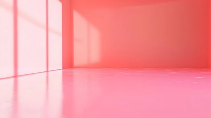 Fototapeta premium Pink Room Corner Showing Light and Shadows