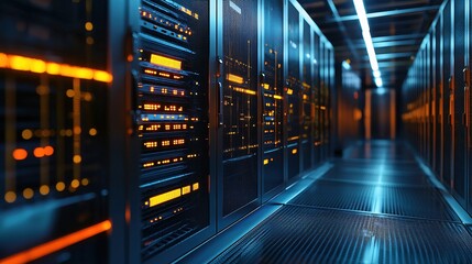 Modern Server Room Data Center Technology Network Infrastructure