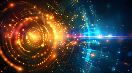 Obraz premium Abstract digital design featuring vibrant colors and light effects.