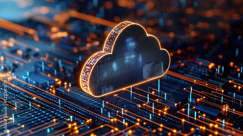 Poster digital cloud computing network data technology innovation