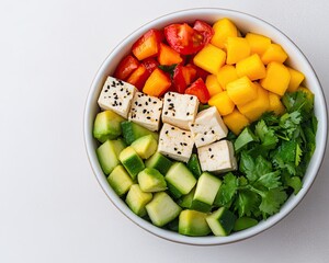 plant-based meal plans for a healthy lifestyle, discover plant-based meal plans with fresh vegetables and tofu, balanced plant-based meal plans featuring vibrant vegan ingredients