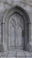 Fototapeta premium Ornate stone door in gothic style
