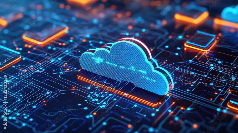 Poster digital cloud computing network technology data center server