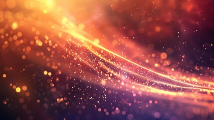 Obraz premium A vibrant abstract background with glowing particles and flowing light trails.