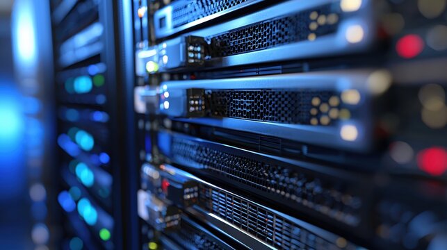 Sleek Server Rack Modern Data Center Technology Infrastructure