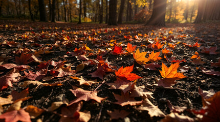 Obraz premium autumn leaves on the ground
