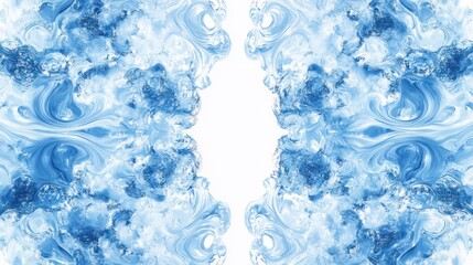 Abstract blue swirls, white background, design, texture, art