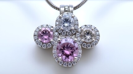 Elegant Diamond and Gemstone Pendant Necklace