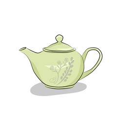 Cute kettles tea pot with ornaments, ceramics , different design crockery, hot drinks mug, cozy porcelain products, kitchen pottery tableware