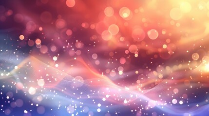 Fototapeta premium Abstract colorful background with soft waves and sparkling bokeh effects.