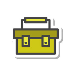 ステッカー工具類関連の単品アイコン　工具箱