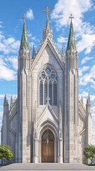 Obraz premium Grand cathedral under a blue sky