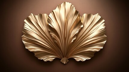 Golden Leaf Wall Decor Elegant  Ornate Design