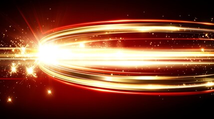 Obraz premium Golden Light Speed Rings Abstract Background Design