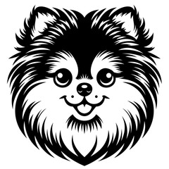 Cute Pomeranian | Domestic Animal | Pomeranian | Family Pet | Pomeranian Head | Dog Lover | Dog Breed | Cute Animal | Original Illustration | Vector and Clipart | Cutfile and Stencil