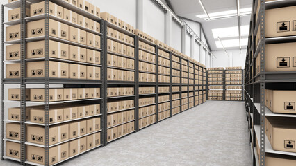 Warehousing and Technology Connections,storage of goods,warehouse,3d rendering