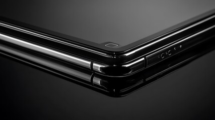 Sleek Black Foldable Smartphone Design Detail