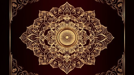 Golden Mandala Ornament, Intricate Design, Sacred Geometry