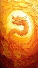 Obraz premium Red and yellow traditional style architectural paper cut poster background