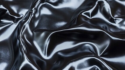 Obraz premium Dark Shiny Fabric Draped in Elegant Waves