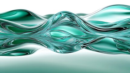 Abstract Teal Liquid Wave Abstract Design