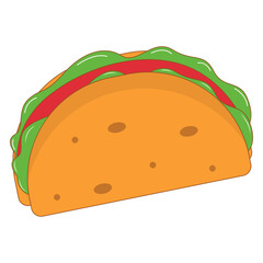 Junk Food with Cute Cartoon Design. Vector Illustration