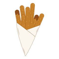 Junk Food with Cute Cartoon Design. Vector Illustration