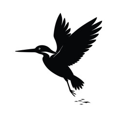 heron in flight vector illustration