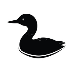 black and white duck vector illustration